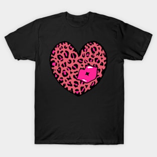 Leopard Heart  Kiss T-Shirt